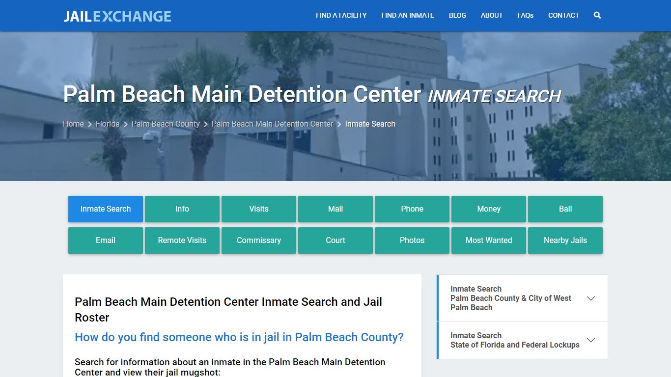 Palm Beach Main Detention Center Inmate Search - Jail Exchange